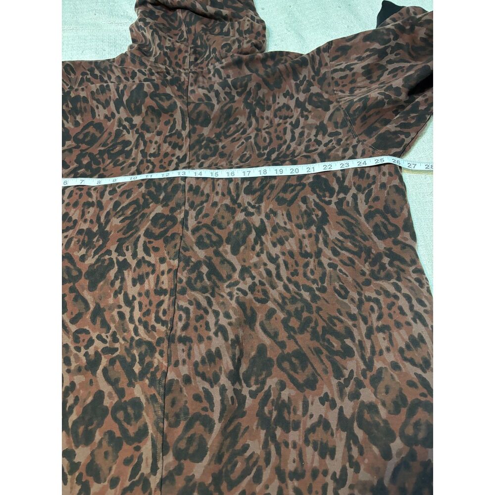 Savage X Fenty Leopard Print Hooded One Piece Jumpsuit 3X Brown Lounge Romper - Picture 10 of 12